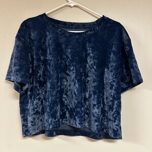 Blue Velvet Crop Top